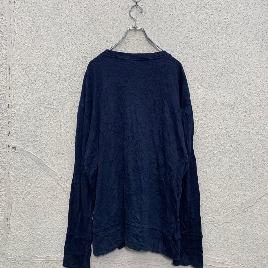 NIKE 長袖 ロゴ Tシャツ XL ネイビー ナイキ ワッペン ロンT ロングT