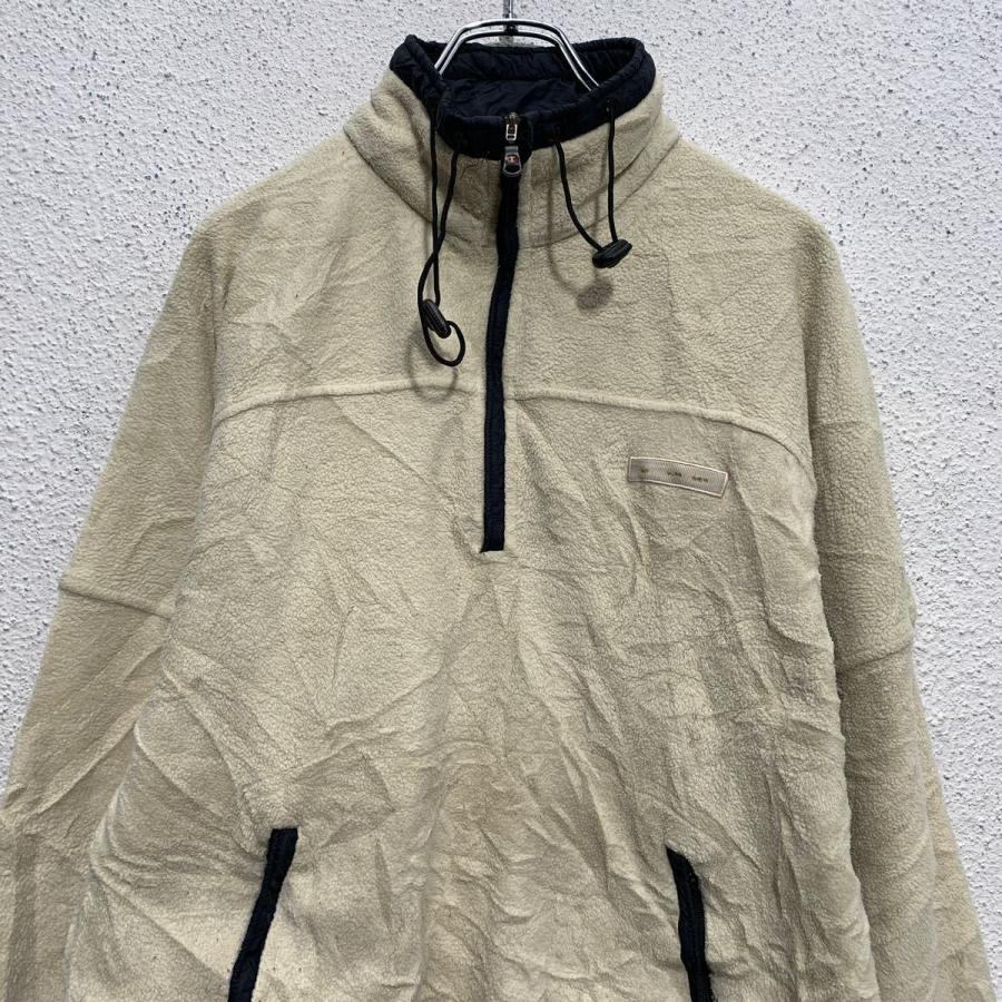 Champion ハーフジップ フリースジャケット S ライトベージュ ブラック 