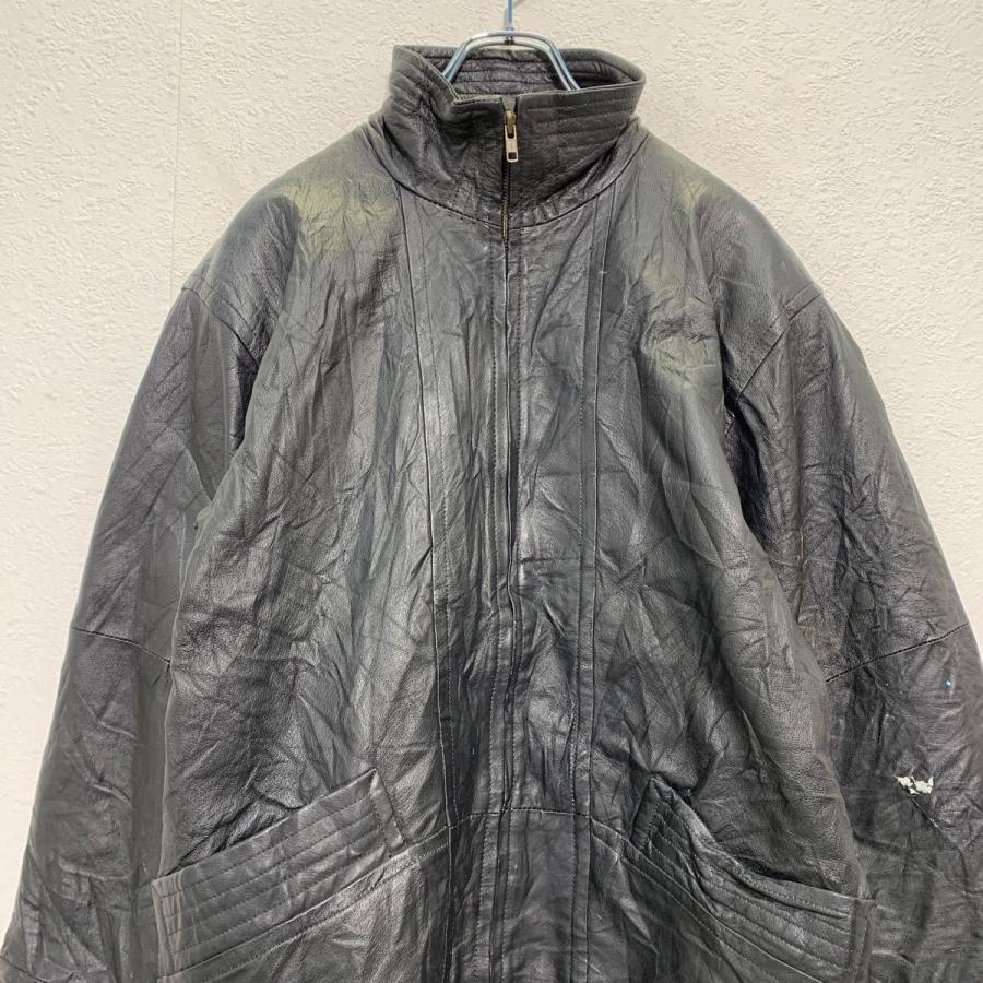 LIZ BAKER ESSENTIALS レザージャケット M ブラック ジップアップ 古着