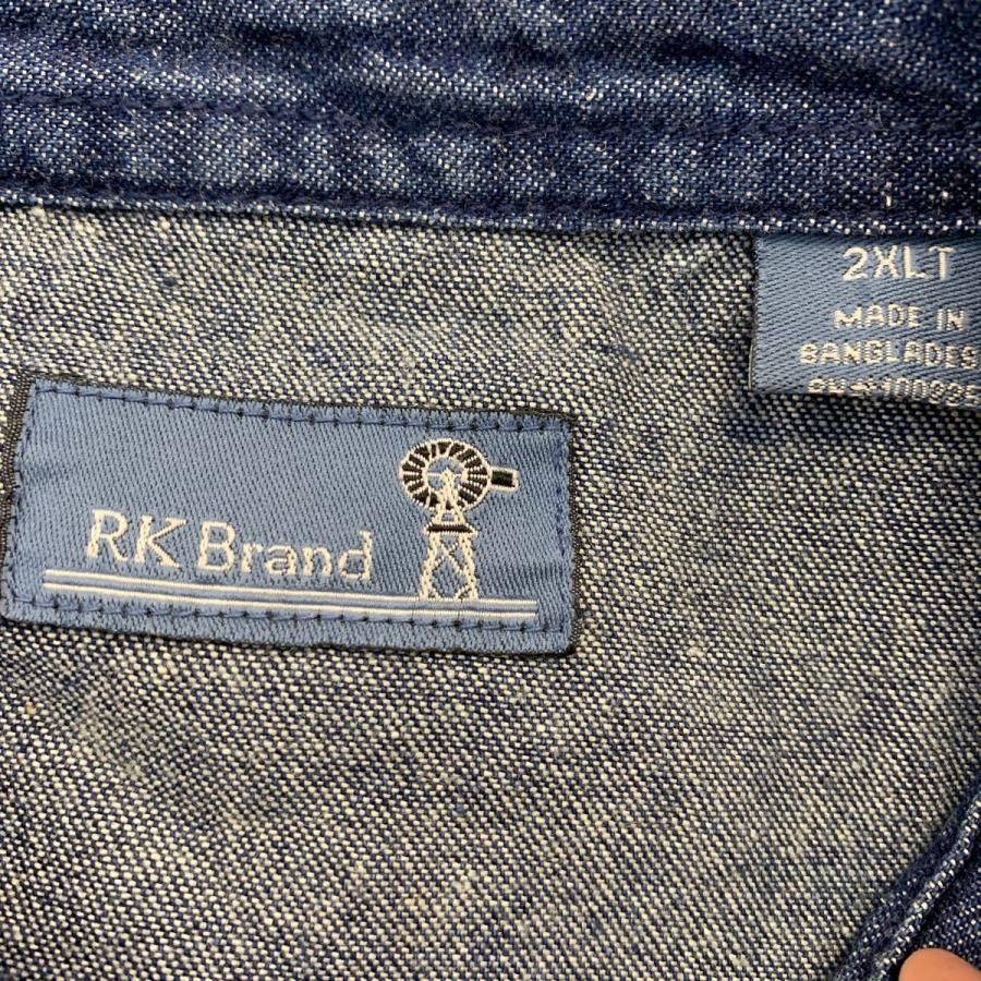 RK Brand デニムベスト 2XL ネイビー ビッグサイズ スナップボタン ウエスタン ノースリーブ 2ポケット 古着卸 アメリカ仕入 ...