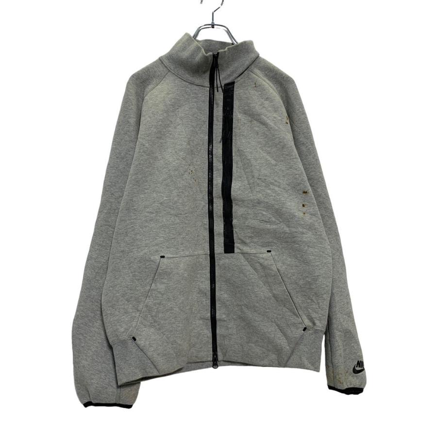 NIKE ジップアップ 無地 スウェット パーカー L グレー ブラック