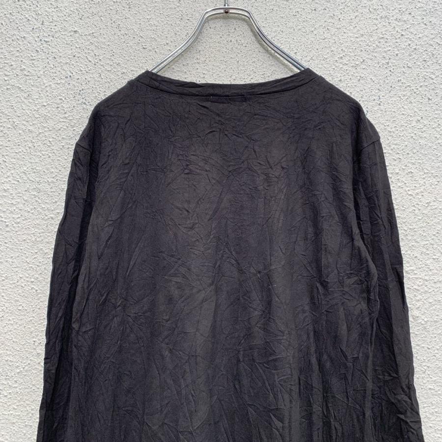 MADE IN ITALY 長袖 プリントTシャツ L〜 レディース ブラック