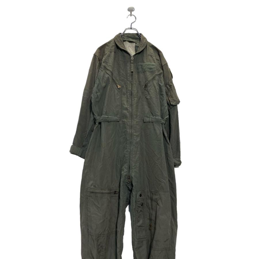 米軍実物 フライトスーツ つなぎ 42R 耐熱/難燃 カバーオール グレー系 長袖 つなぎ W34 サイズ表記 42R カーキ アメリカ軍 フライトスーツ