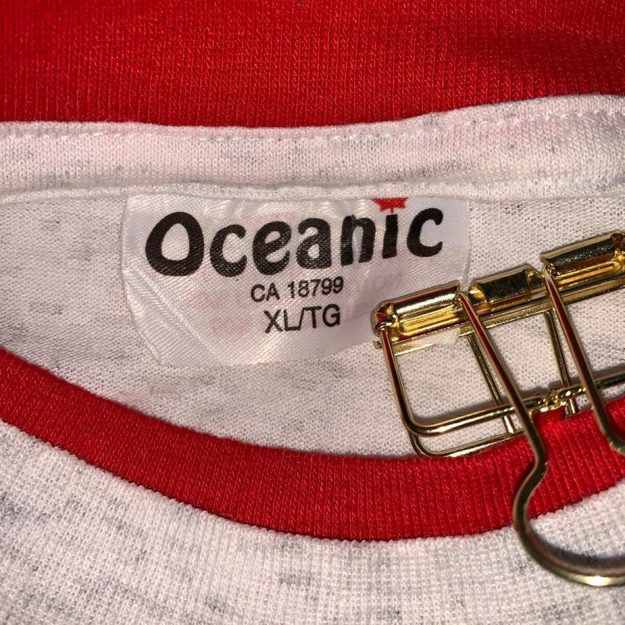 中古 古着 Oceanic 半袖 プリントTシャツ XL 杢ライトグレー レッド カナダ製 ビッグサイズ 襟袖レイヤード 古着卸 アメリカ仕入 a604-5215｜voxtrading9｜10