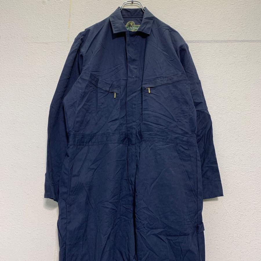 Berne Apparel 長袖つなぎ W40 M ネイビー ベルン メキシコ製 フロント