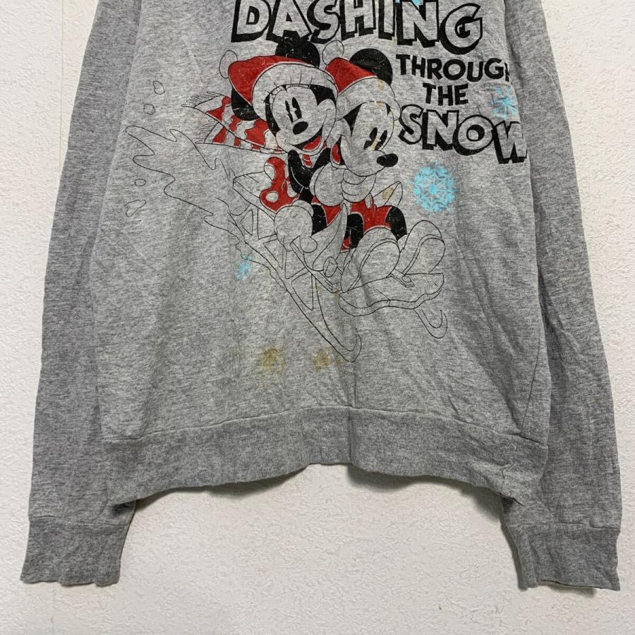 Disney 長袖 キャラクター プリントTシャツ M グレー ディズニー ロンT