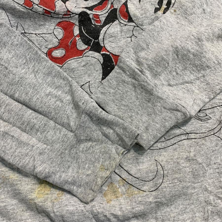 Disney 長袖 キャラクター プリントTシャツ M グレー ディズニー ロンT