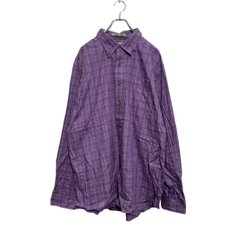 L.L.Bean 長袖 チェックシャツ XL パープル エルエルビーン ビッグ 