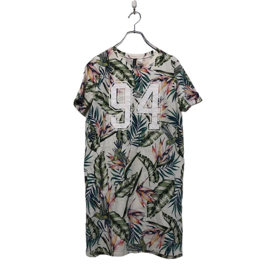 美品  半袖ボタニカル花柄Tシャツ H&M 半袖 プリントTシャツ レディース XS マルチカラー 総柄 花柄