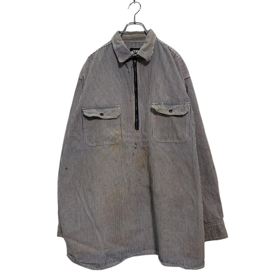 KEY ヒッコリー デニムジャケット 2XL ネイビー ホワイト キイ ビッグサイズ ハーフジップダブルポケット 古着卸 アメリカ仕入 ...