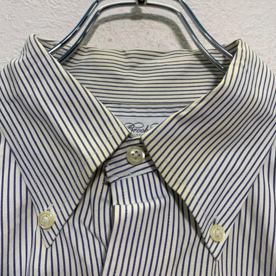 Brooks Brothers 長袖 ストライプシャツ L ホワイト ネイビー