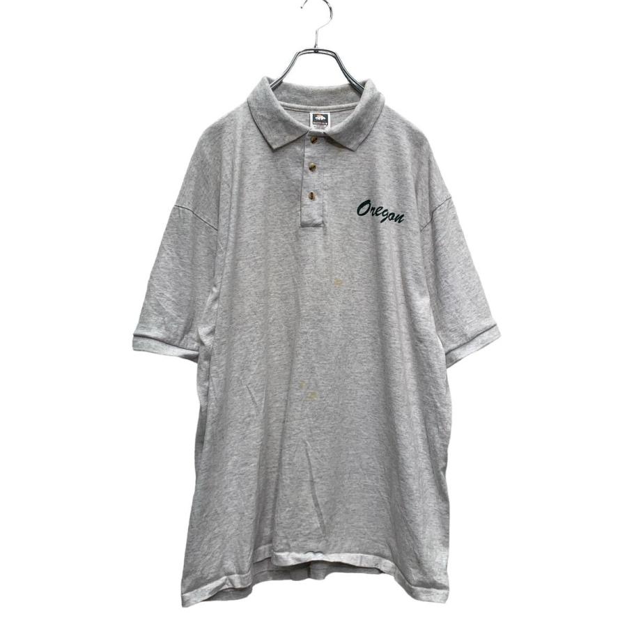 COTTON DELUXE 半袖 ポロシャツ XL ライトグレー USA製 ビッグサイズ