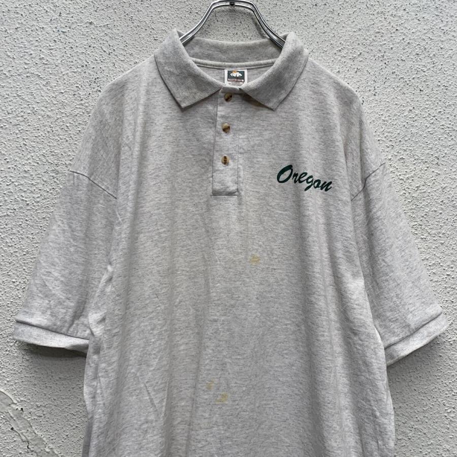 COTTON DELUXE 半袖 ポロシャツ XL ライトグレー USA製 ビッグサイズ