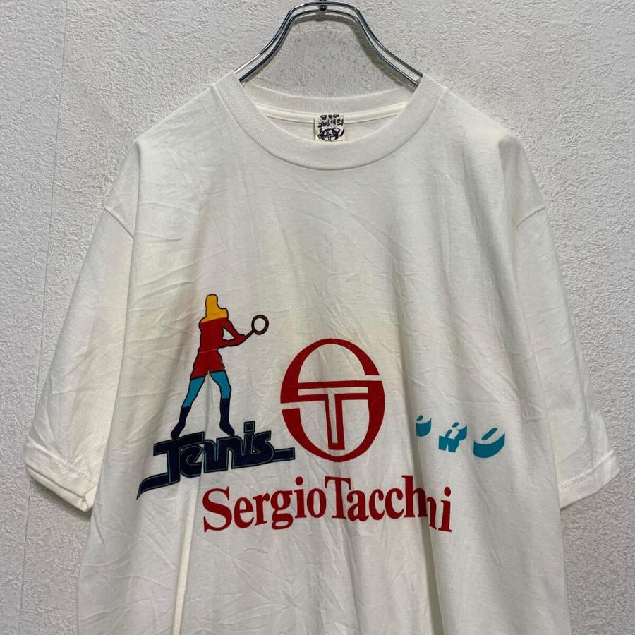 SERGIO TACCHINI 半袖 プリントTシャツ L ホワイト クルーネック テニス 古着卸 アメリカ仕入 a605-6019｜voxtrading9｜02