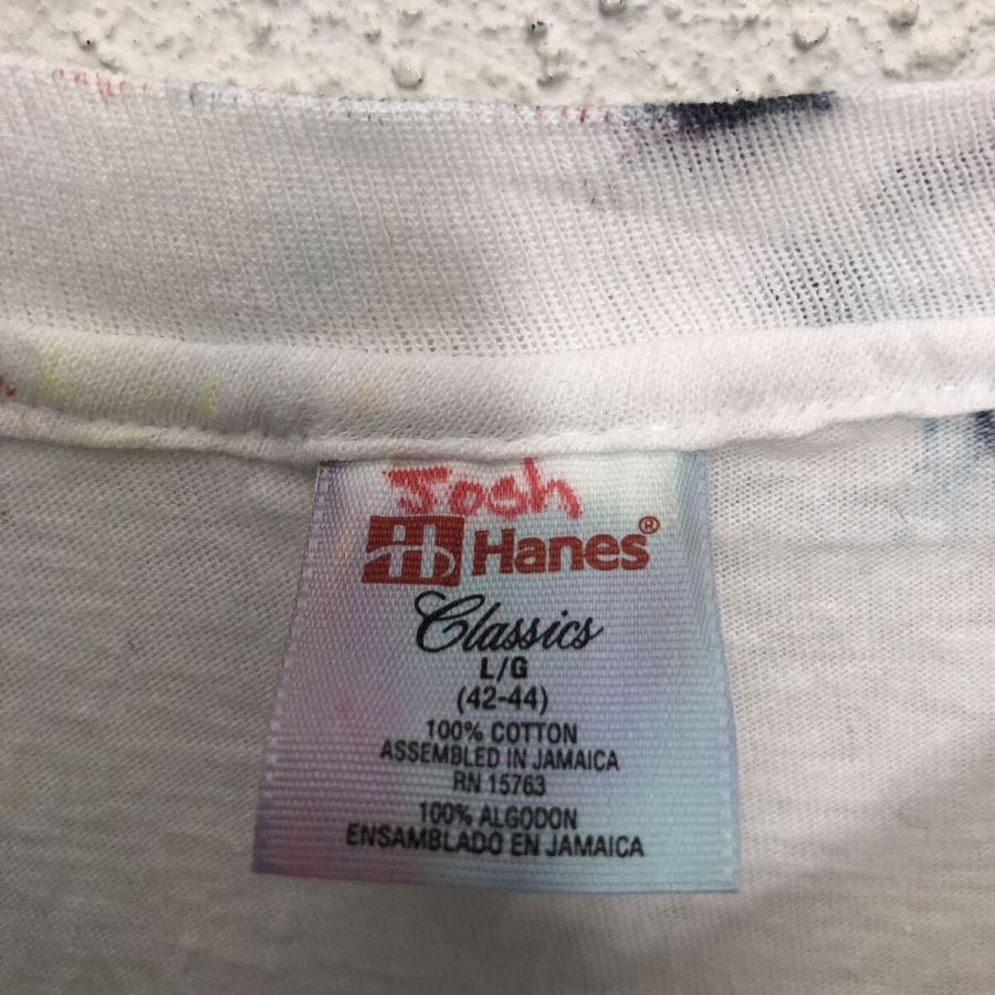 Hanes 半袖 タイダイ Tシャツ ヘインズ Lホワイト レッド イエロー クルーネック 古着卸 アメリカ仕入 a605-6023｜voxtrading9｜07