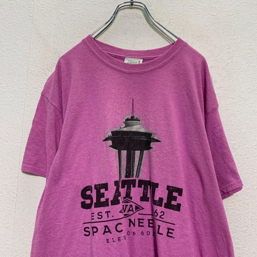 SPACE NeeDLe 半袖 プリントTシャツ L ピンク クルーネック シアトル 古着卸 アメリカ仕入 a605-6487｜voxtrading9｜02