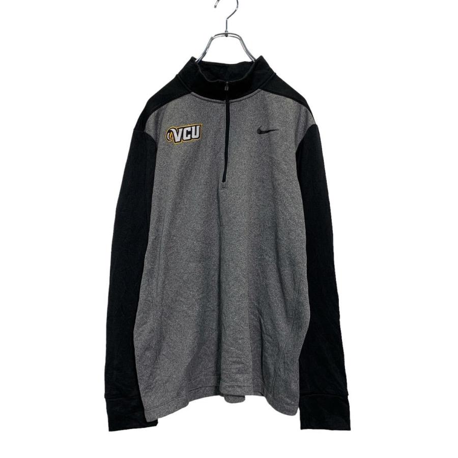 NIKE ハーフジップ トラックジャケット L グレー ブラック 切替 ナイキ