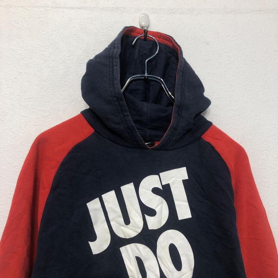 NIKE プリント スウェット パーカー ナイキ XL キッズ レッド ネイビー