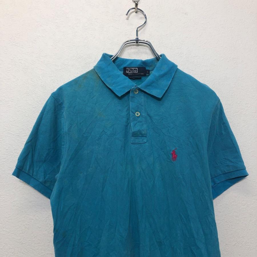 POLO RALPH LAUREN半袖 無地 ポロシャツ ポロラルフローレン L ブルー