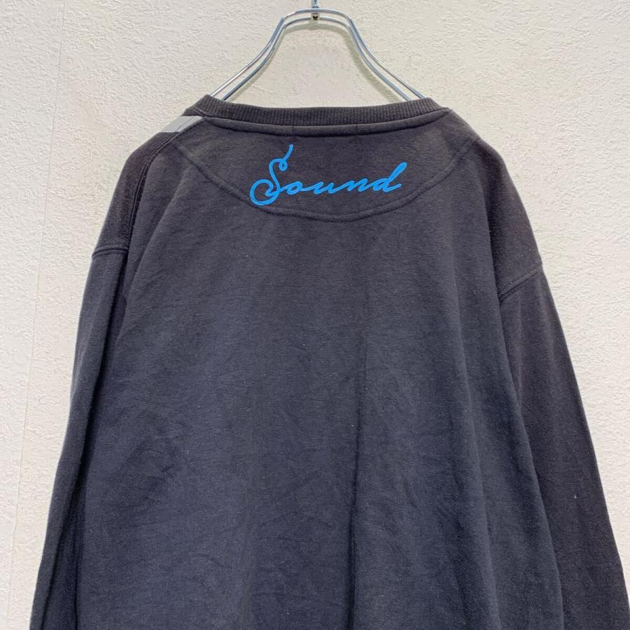 COMMONTAGE プリントスウェット トレーナー L ブラック 裏起毛 古着卸 