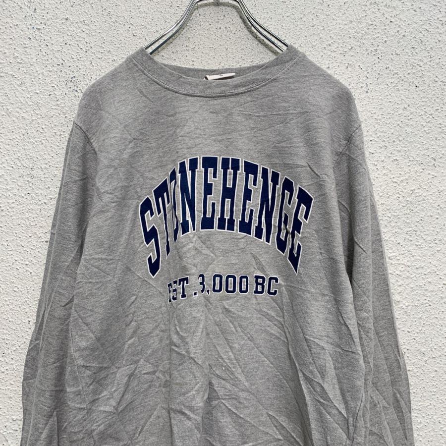 ENGLISH HERITAGE プリント スウェット トレーナー XS グレー 裏起毛