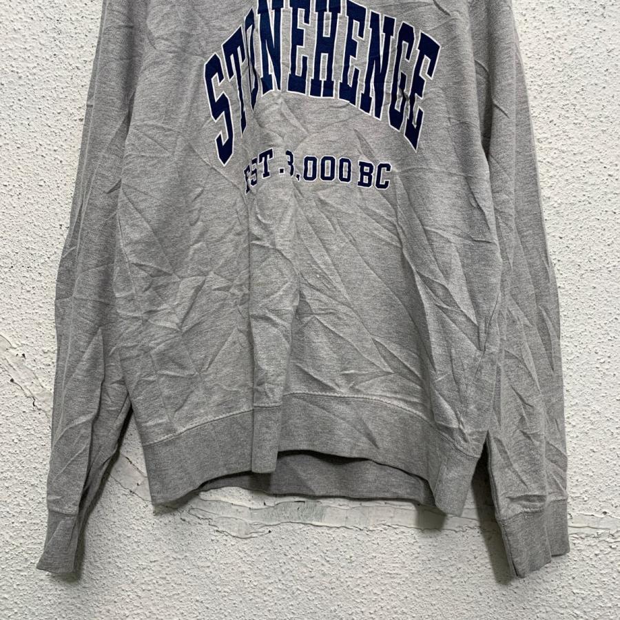 ENGLISH HERITAGE プリント スウェット トレーナー XS グレー 裏起毛