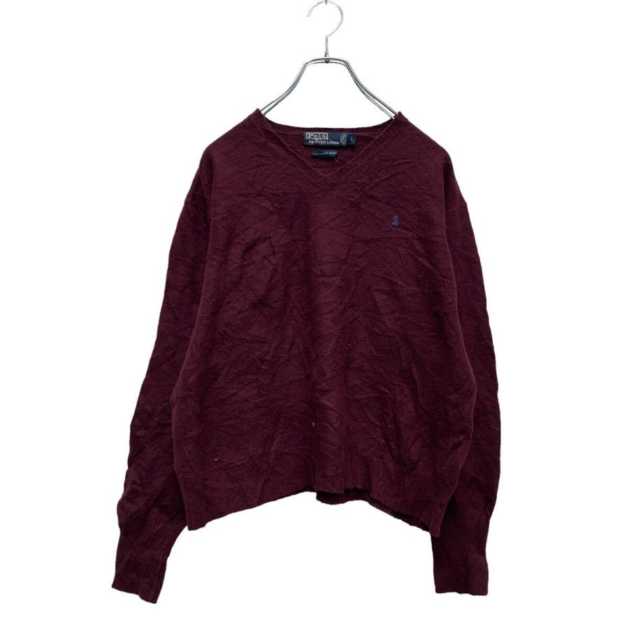 Polo Ralph Lauren ウールニット セーター L レディース バーガンディ 