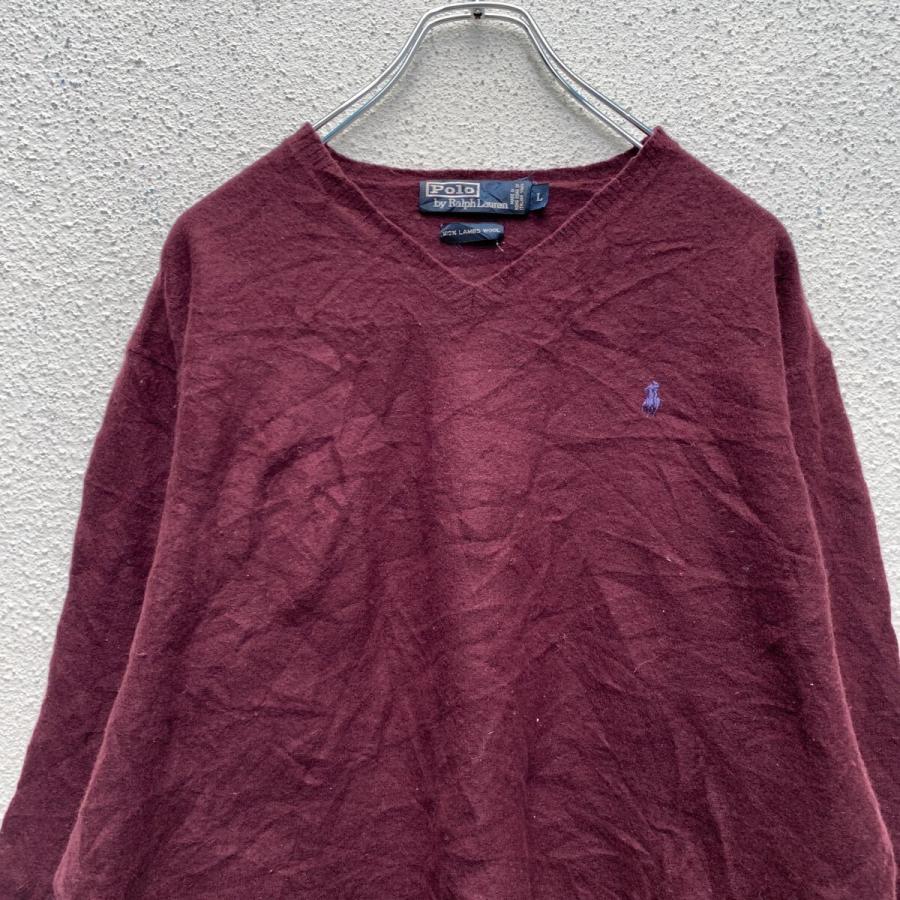 Polo Ralph Lauren ウールニット セーター L レディース バーガンディ 