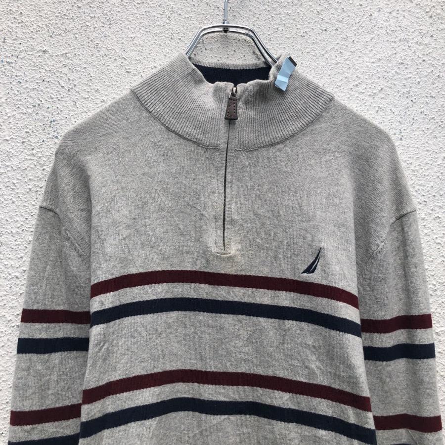 NAUTICA コットン ニット セーター ノーティカ L ハイネック グレー