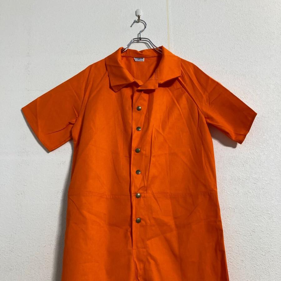 PRISM 半袖つなぎ W42 ワークウェア 作業服 スナップボタン 囚人服