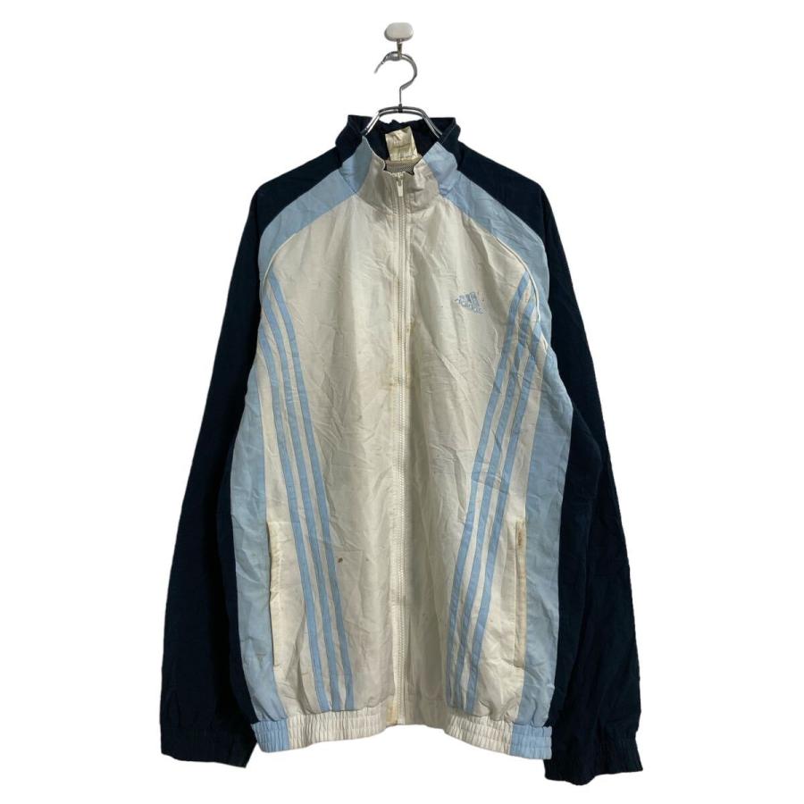 vintage adidas トラックジャケット adidas ジップアップ ジャケット 3XL〜 ホワイト ネイビー ライト