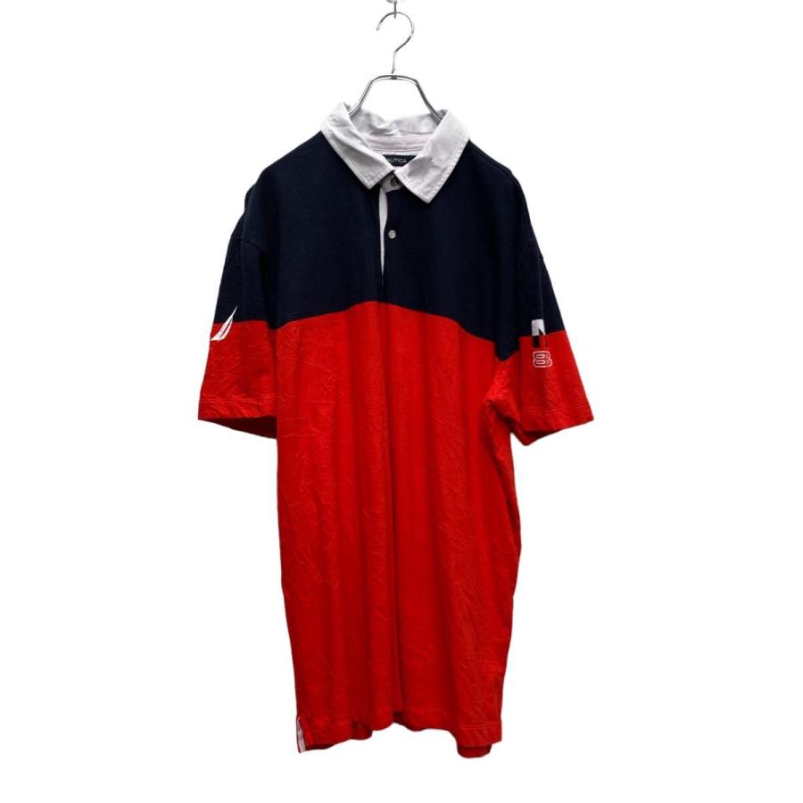 K.nao Golfickers ポロシャツ M ネイビー/レッド NAUTICA 半袖 ラガーシャツ XL ネイビー レッド ノーティカ ポロシャツ