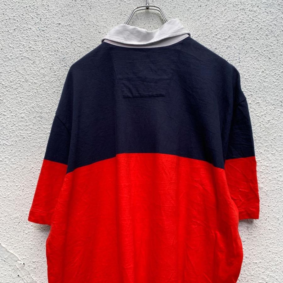 NAUTICA 半袖 ラガーシャツ XL ネイビー レッド ノーティカ ポロシャツ