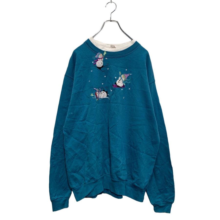 TOP STITCH ロゴスウェット トレーナー XL レディース グリーン