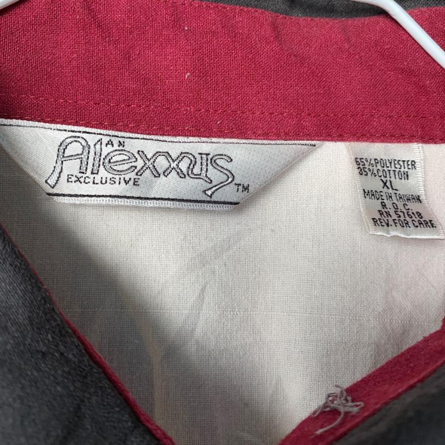 Alexxus 半袖 切替 ポロシャツ XL ホワイト ブラック バーガンディ 