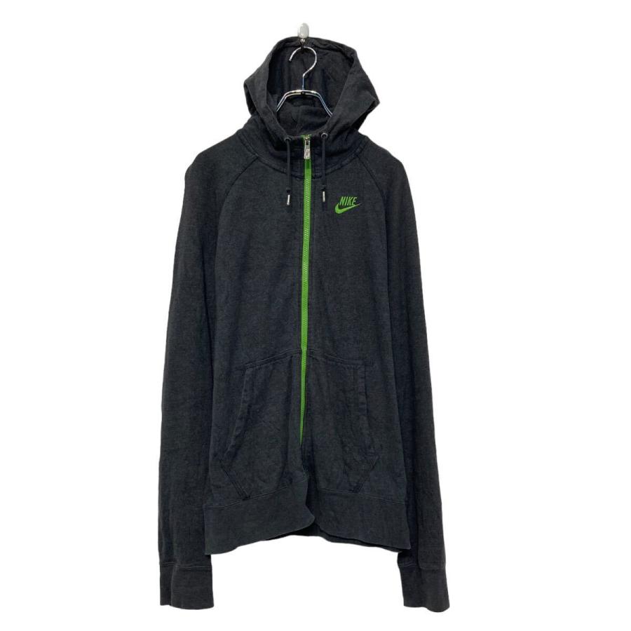 NIKE ロゴ スウェット パーカー ナイキ L ダークグレー フルシップ