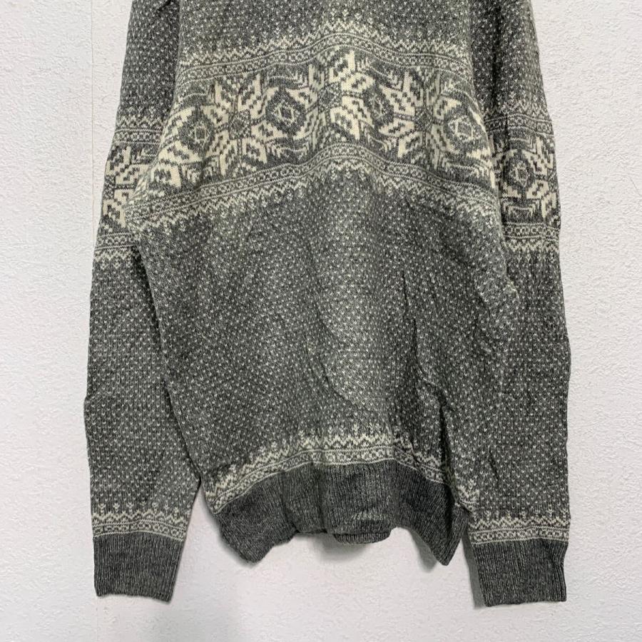 next ウール混紡 ハーフジップ ノルディック柄 ニット セーター L