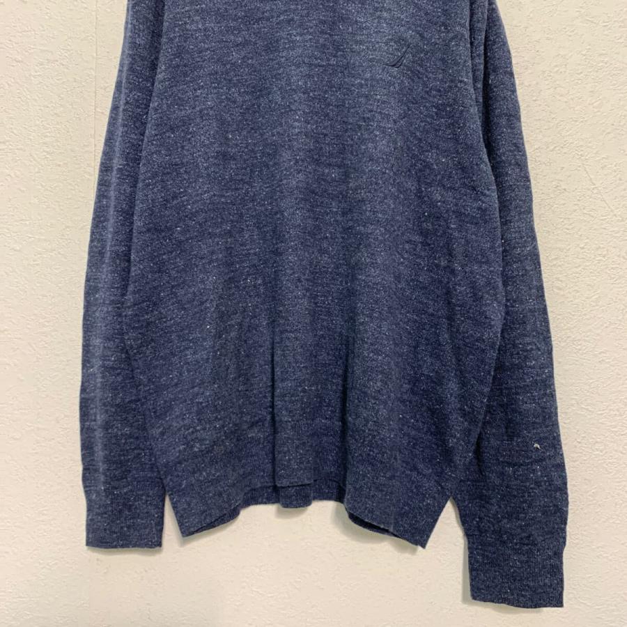 NAUTICA コットンニット セーター L ネイビー ノーティカ Vネック 
