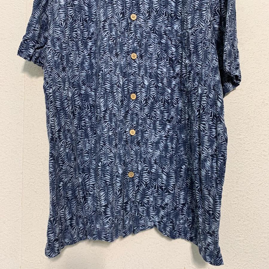 Penmans 半袖 柄シャツ L ネイビー 植物柄 総柄 古着卸 アメリカ