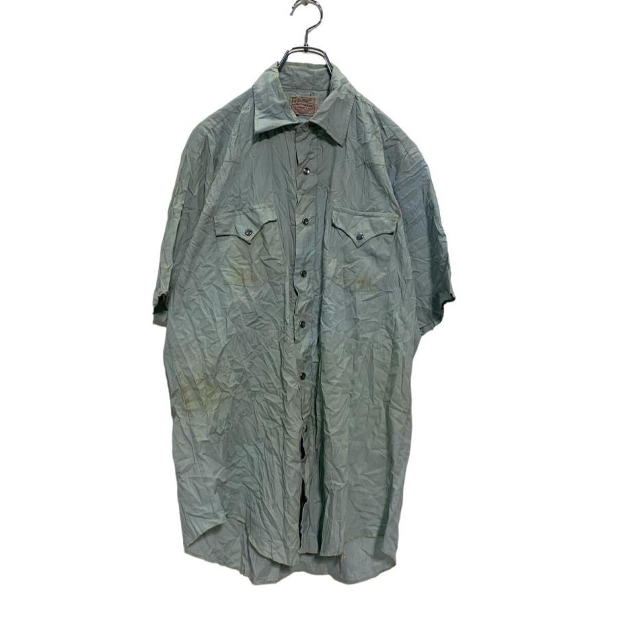 H BAR C RANCHWEAR 半袖 ウエスタンシャツ XL〜 ライトブルー エイチ 