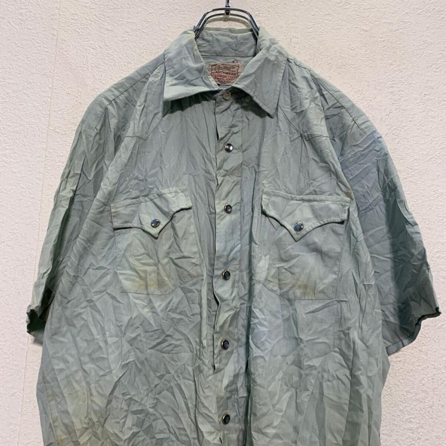 H BAR C RANCHWEAR 半袖 ウエスタンシャツ XL〜 ライトブルー エイチ 