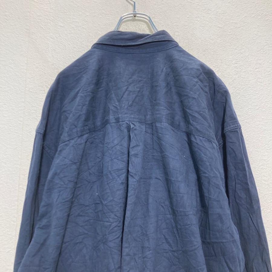 Eddie Bauer 長袖 無地シャツ 2XL ネイビー エディーバウアー ビッグ 