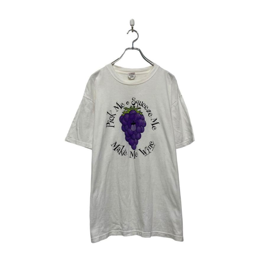 anvil 半袖 プリント Tシャツ アンビル L ホワイト イラスト ワイン 