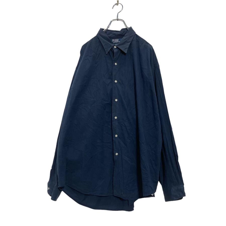 Polo Ralph Lauren 長袖 無地シャツ 2XL ネイビーラルフローレン