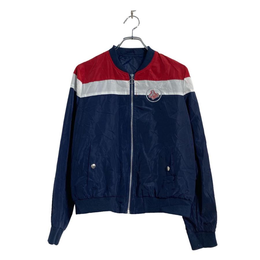 ナイロン ジャケット M ネイビー レッド ホワイト ジップアップ