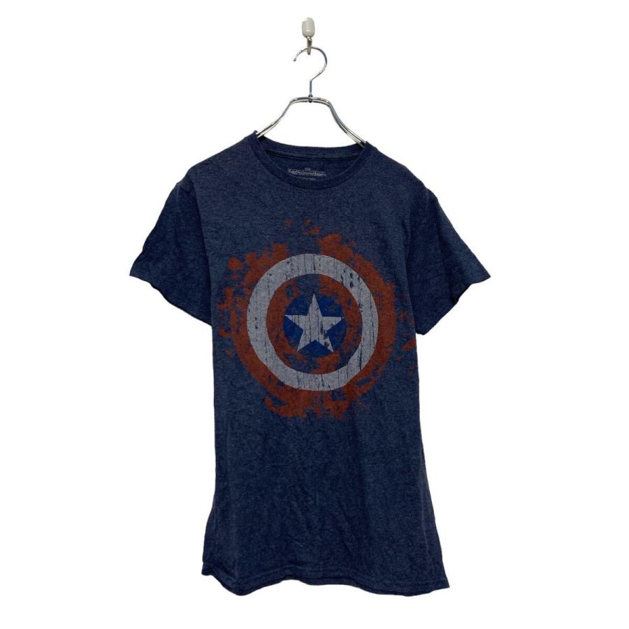 MARVEL 半袖 プリント Tシャツ マーベル キッズ S ネイビー キャプテン
