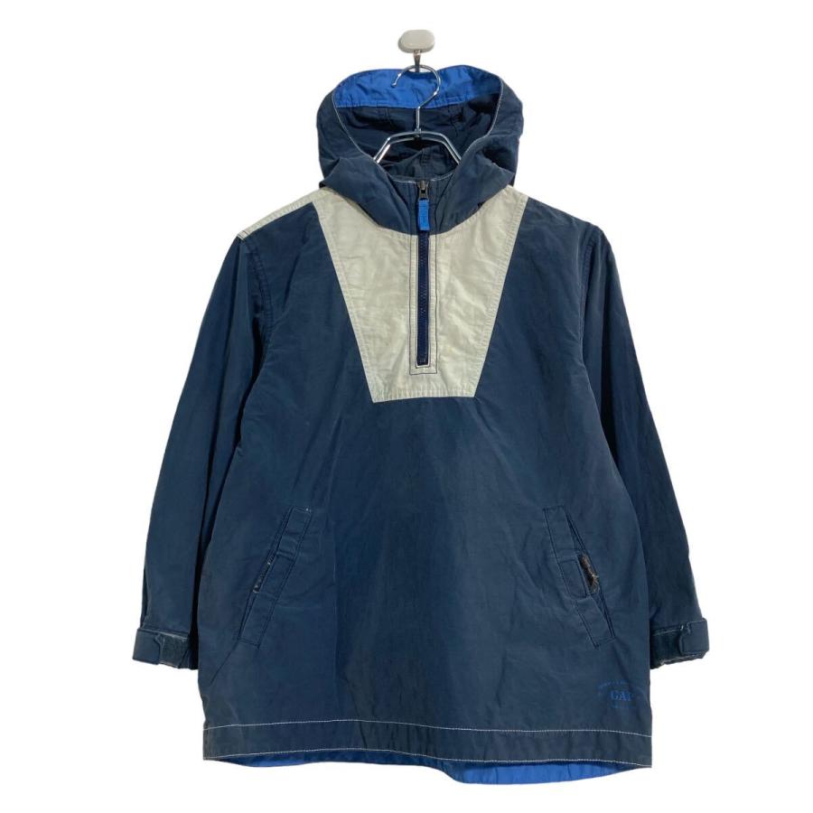 GAP ナイロンジャケット パーカー キッズ S ネイビー ホワイト 