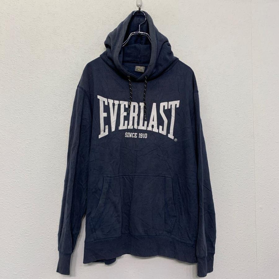 EVERLAST プリント スウェット パーカー エバーラスト L ネイビー ロゴ