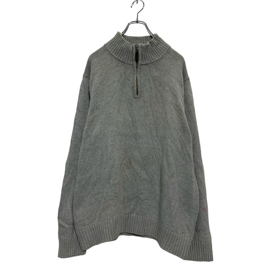 L.L.Bean ハーフジップ コットンニット セーター L グレー エルエル