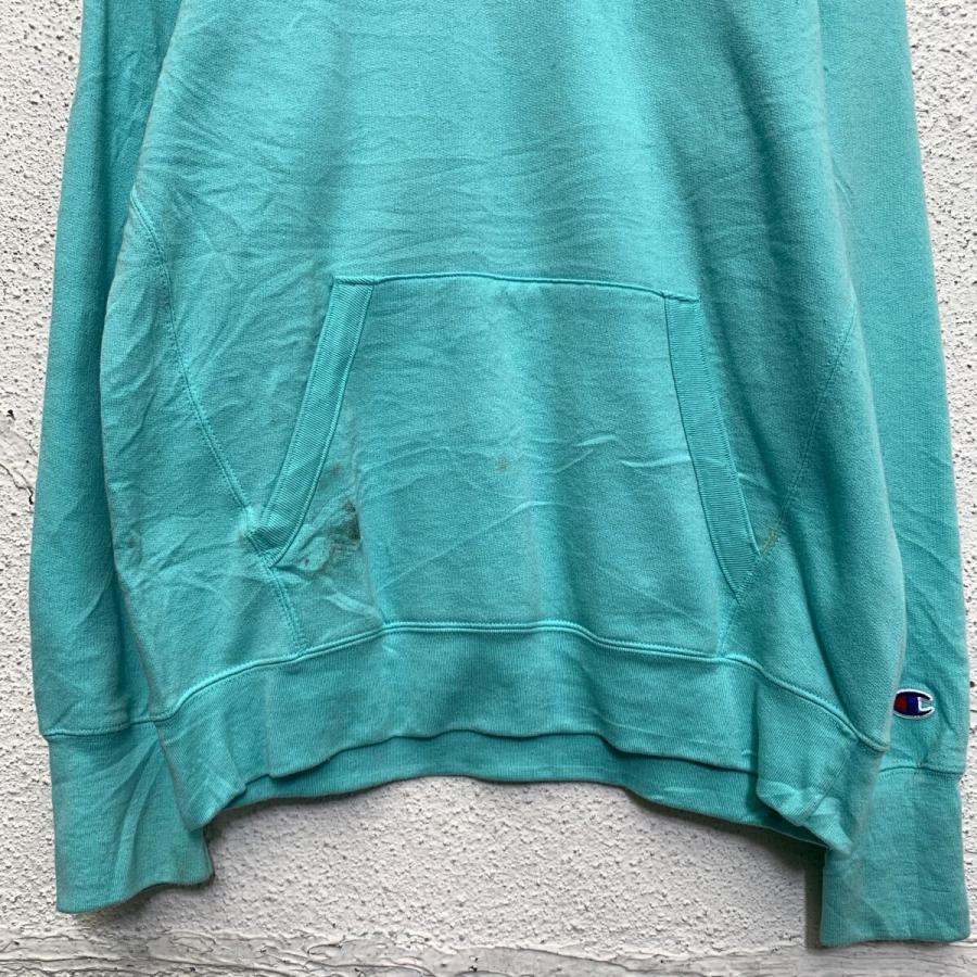 Champion ロゴスウェット パーカー M ミントグリーン チャンピオン 裏